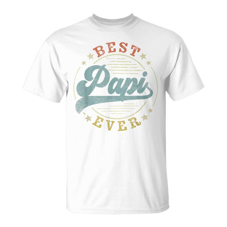 Best Papi Ever Father's Day Papi Vintage Emblem T-Shirt
