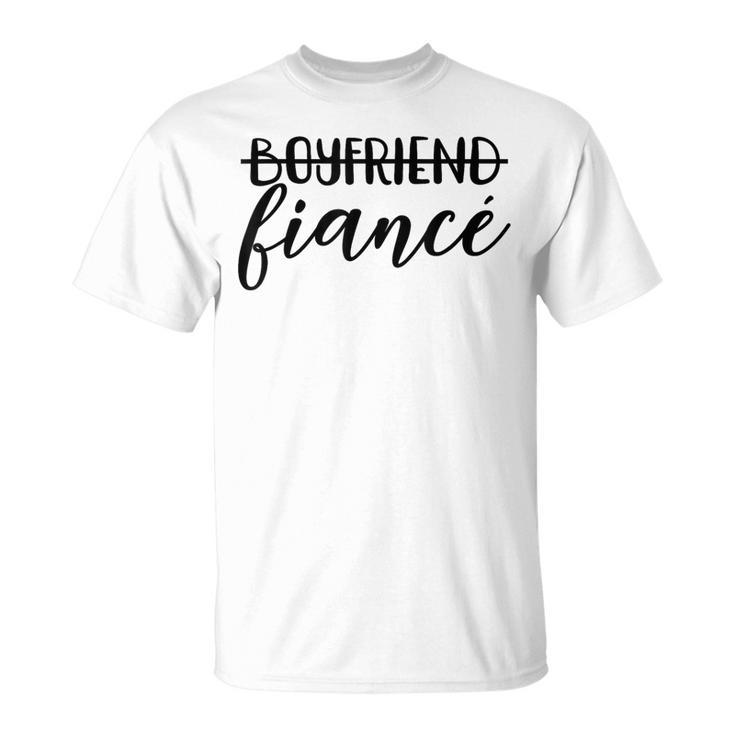 Boyfriend Fiancé Engagement Engaged Couple Matching T-Shirt