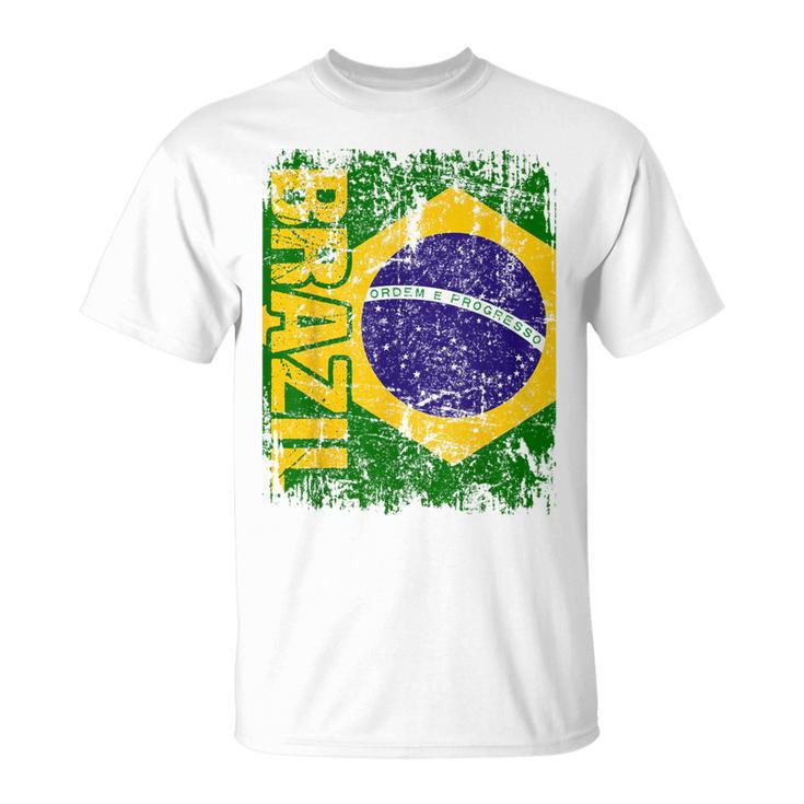 Brazil Brasil Flag Vintage Distressed Brazil T-Shirt