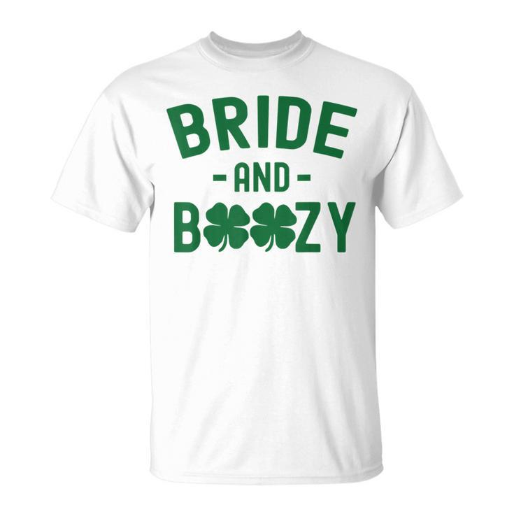 Bride And Boozy Irish St Patrick's Day Shamrocks T-Shirt