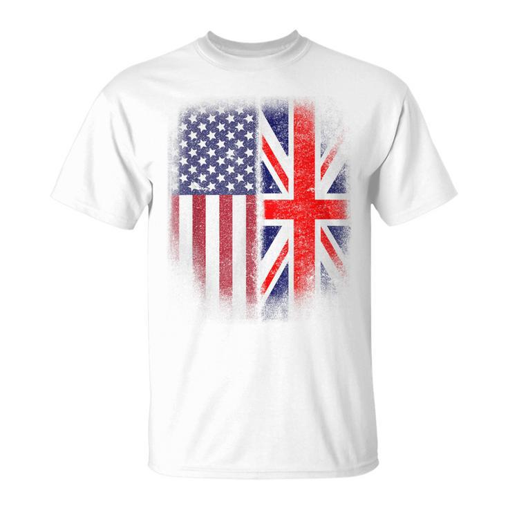 British American Flag Great Britain Union Jack Uk T-Shirt