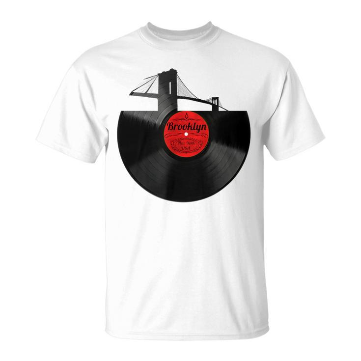 Brooklyn Bridge New York Nyc Vinyl Record T-Shirt