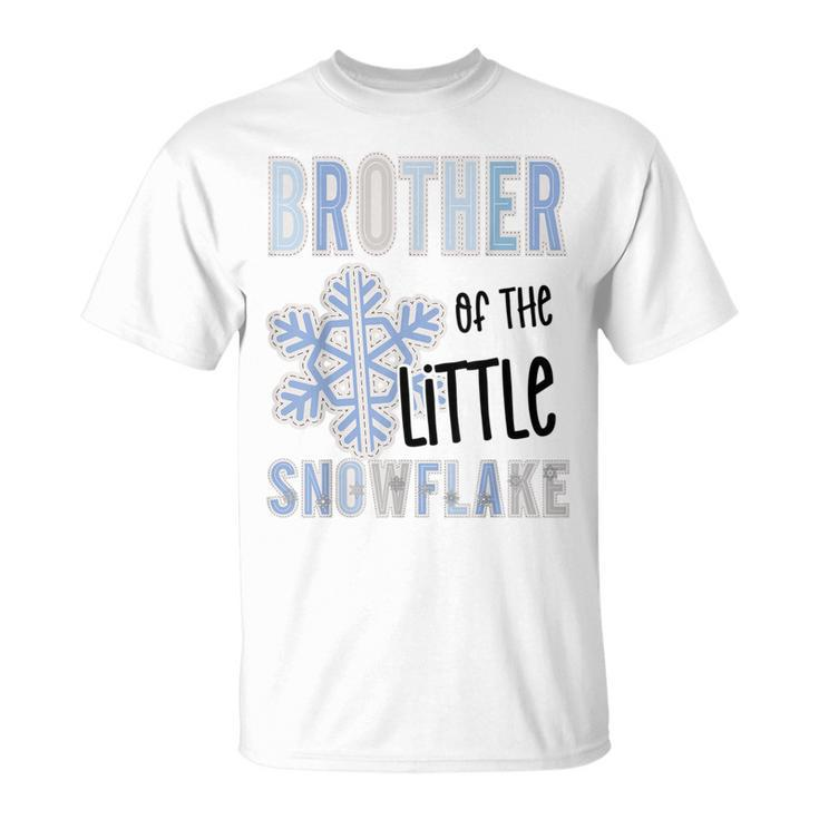 Brother Of Little Snowflake Christmas Winter Baby Shower Boy T-Shirt