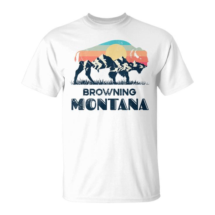 Browning Montana Vintage Hiking Bison Nature T-Shirt