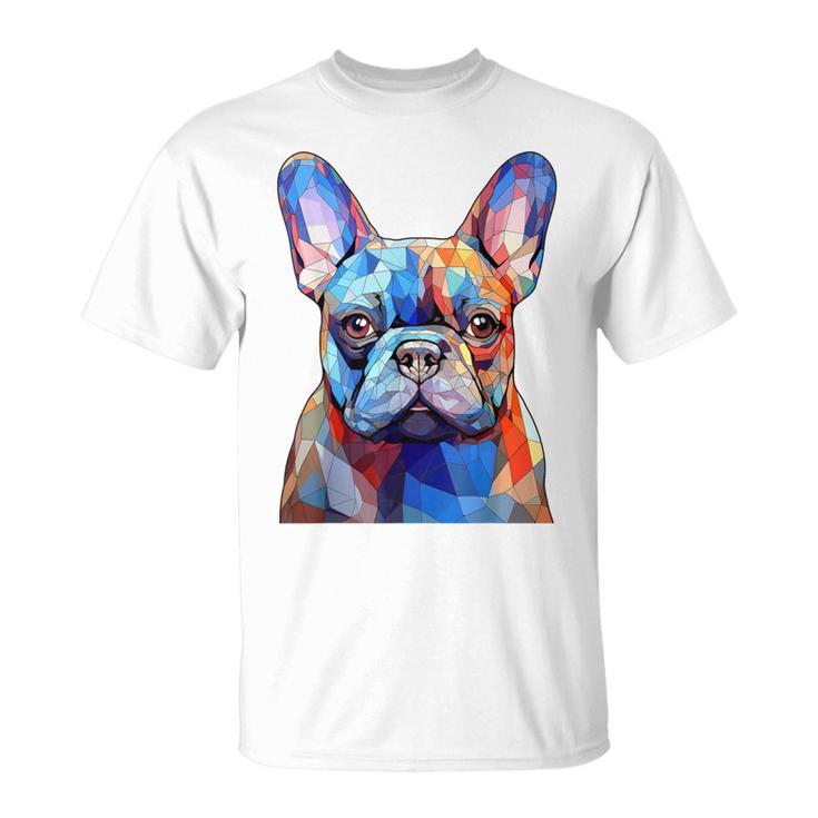 Cabeza De Bulldog Francés Cara Perro Amantes Arte Frenchie Dog Camiseta unisex