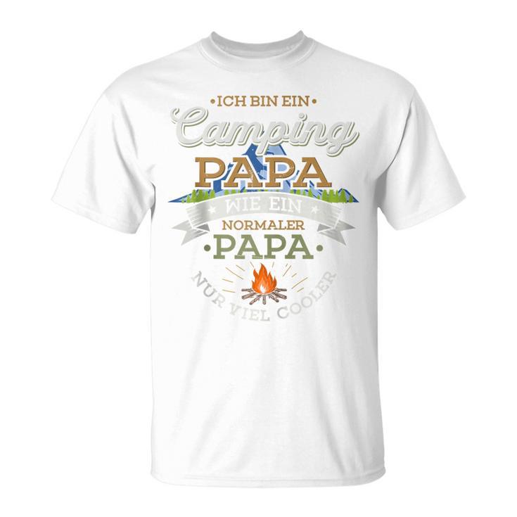 Camping Papa Wie Ein Normaler Papa Nur Cooler Zelten Camper Kapuzenjacke T-Shirt