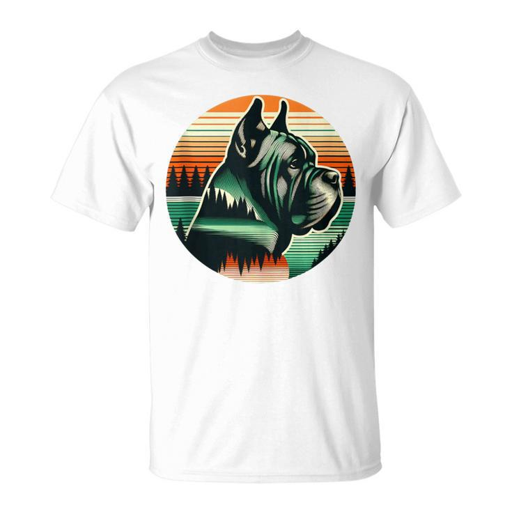 Cane Corso Dog Lover Sunset Retro Style Vintage 80S 70S T-Shirt