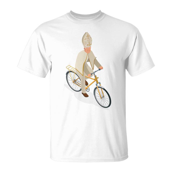 The Catholic Pope On A Bike Pope Francis T-Shirt