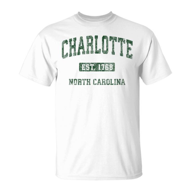 Charlotte North Carolina Nc Vintage Athletic Sports T-Shirt