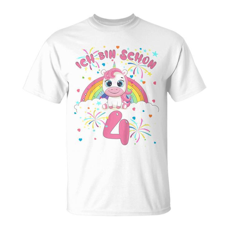 Children's Ich Bin Schon 4 Unicorn T-Shirt