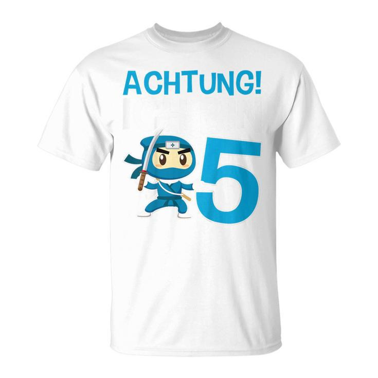 Children's Ninja 5Th Birthday Achtung Ich Bin Fünf T-Shirt