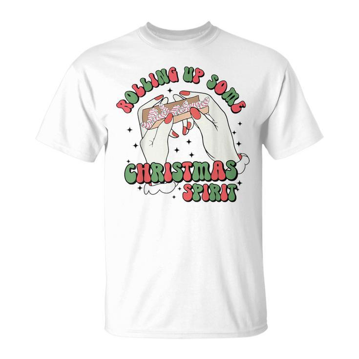 Christmas Tree Cakes Retro Rollin Up Christmas Spirit T-Shirt