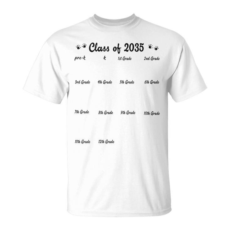 Class Of 2035 Graduation With Space For Handprints T-Shirt