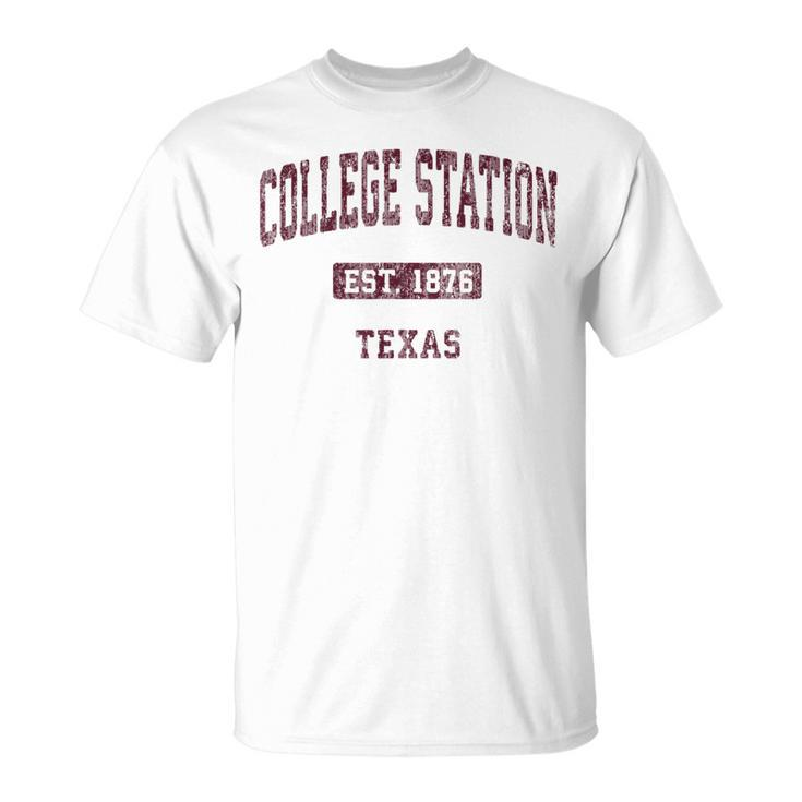 College Station Texas Tx Vintage Athletic Sports T-Shirt