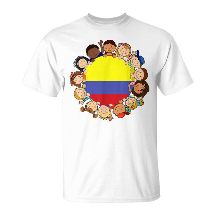 Colombian Flag Hispanic Heritage Month Colombia Kid Boy Girl T-Shirt