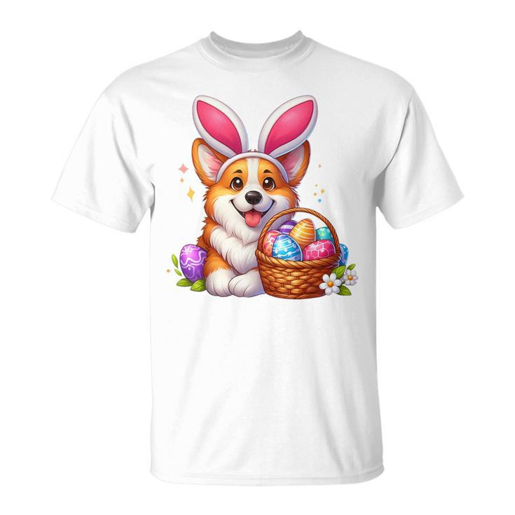 Corgi Bunny Ears Easter Day Cute Dog Puppy Lover Boys Girls T-Shirt