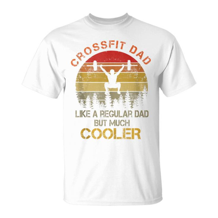Crossfit Dad Regular Dad But Much Cool Vintage Sunset T-Shirt