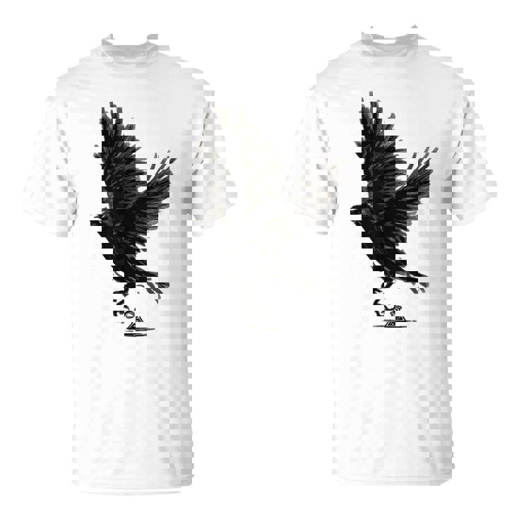 Cuervo Pájaro Cuervo Tatuaje Camiseta unisex