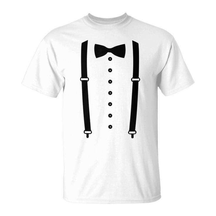 Cummerbund Suspenders Tuxedo Costume T-Shirt