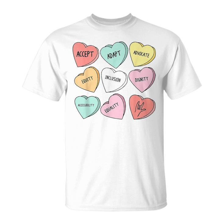 Cute Heart Valentines Day Love Special Education Teacher T-Shirt