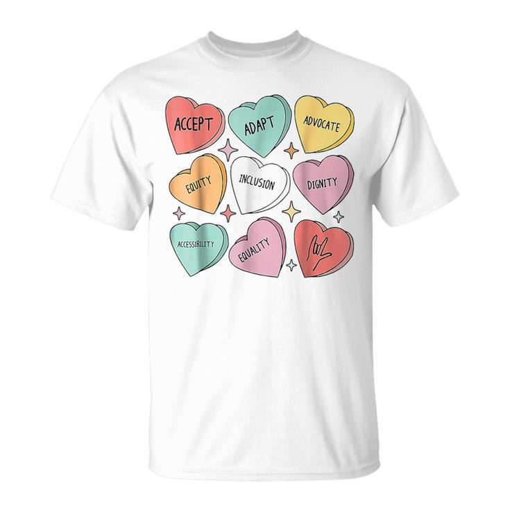 Cute Heart Valentines Day Love Special Education Teacher T-Shirt