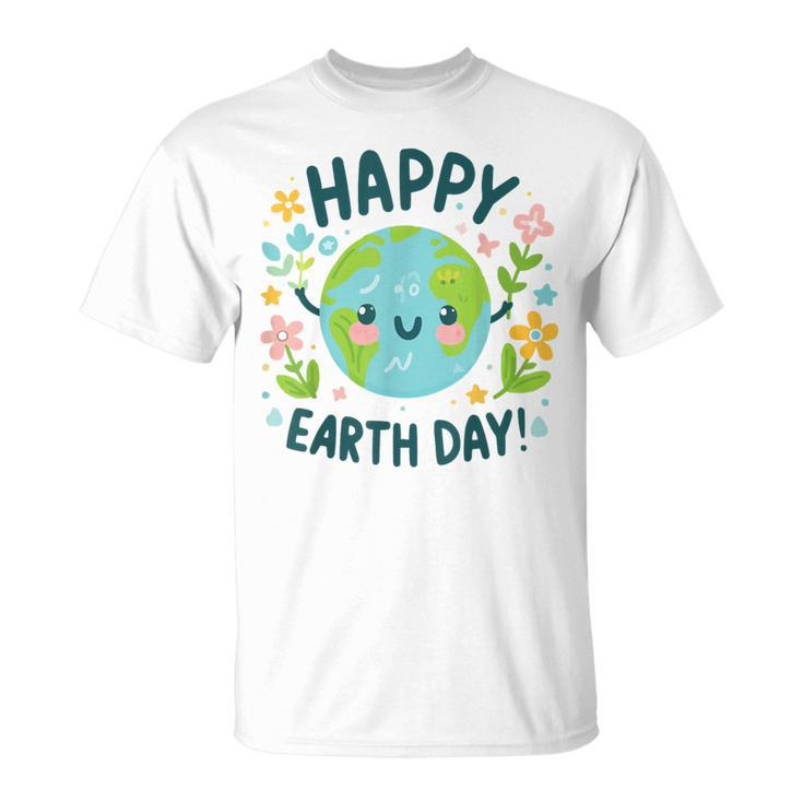 Cute Planet Earth Day Birthday Happy Earth Day 2024 T-Shirt