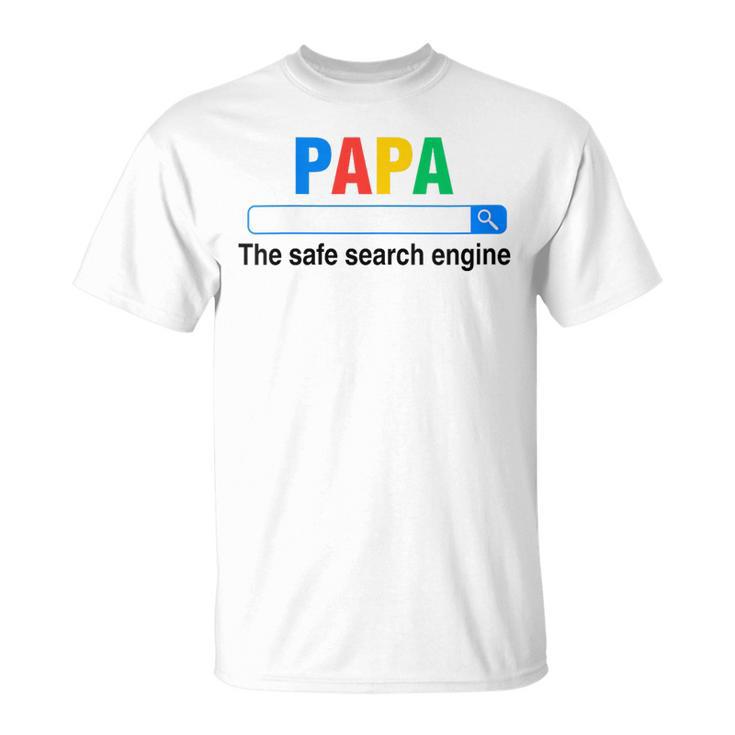 Damen Papa Die Sichere Suchmaschine Lustigeratertag Mit-Ausschnitt T-Shirt