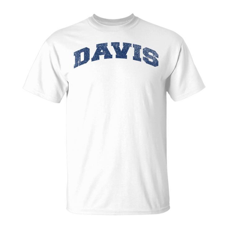 Davis California Varsity Style Vintage Grey T-Shirt