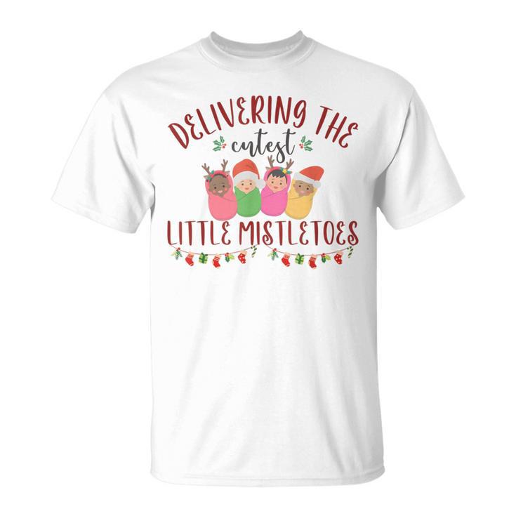 Delivering The Cutest Little Mistletoes Labor Delivery Xmas T-Shirt