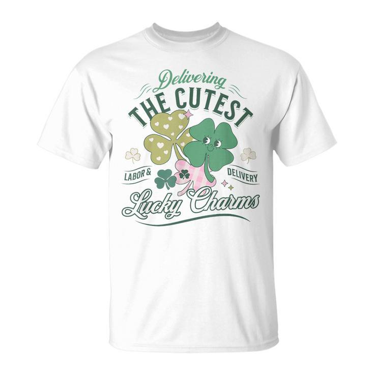Delivering The Cutest Lucky Charms Labor Delivery St Patrick T-Shirt