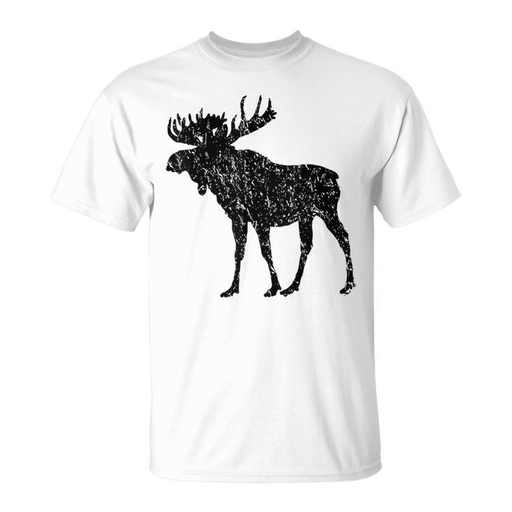 Distressed Moose Gear Vintage Silhouette Weathered T-Shirt