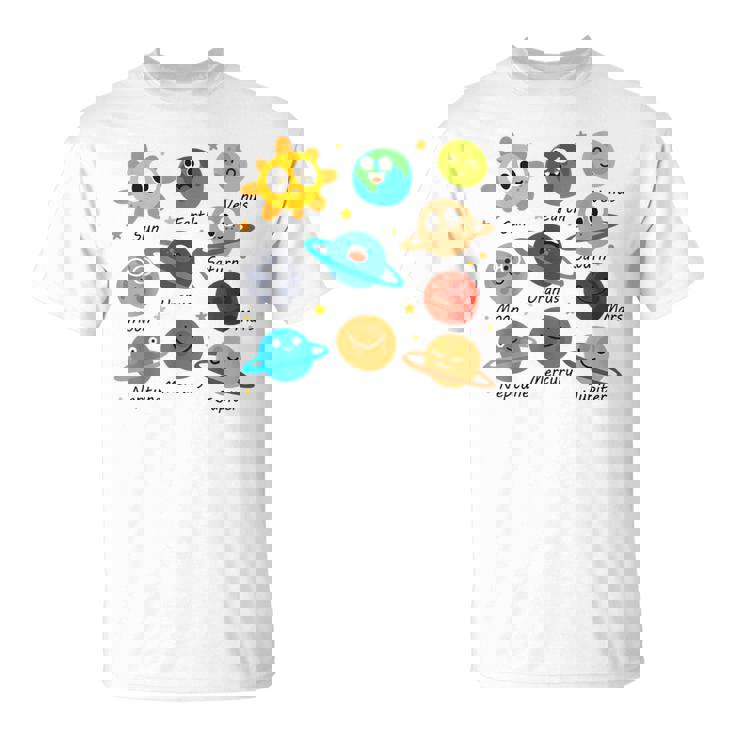 Divertido Pijama Con Sistema Solar Diseño De Astrónomos Camiseta unisex