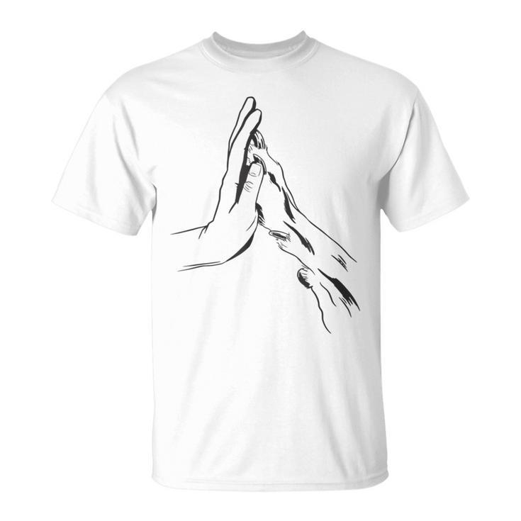 Dogpaw Dog Paw Human Hand T-Shirt