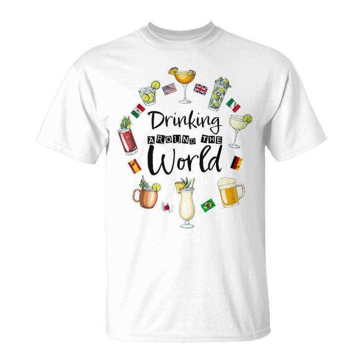 Drinking Around The World Vacation Drinking Showcase T-Shirt