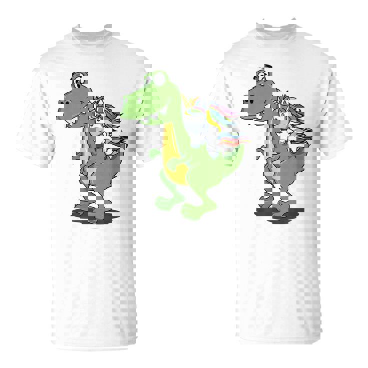 Drôle Licorne Sur Dinosaure Mignons Enfants Et Adultes T-Shirt