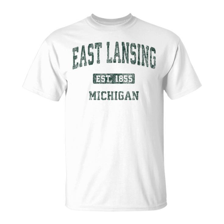 East Lansing Michigan Mi Vintage Athletic Sports T-Shirt