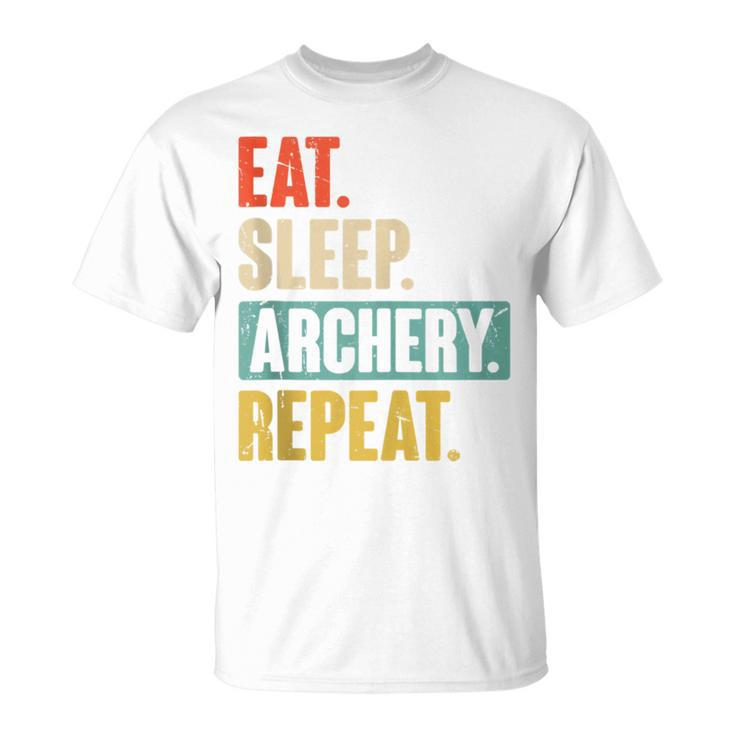 Eat Sleep Archery Repeat Retro Vintage Archer Archery T-Shirt