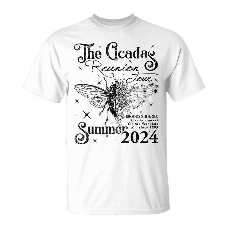 Entomology Cicada Lover Cicada Reunion Us Tour 2024 T-Shirt