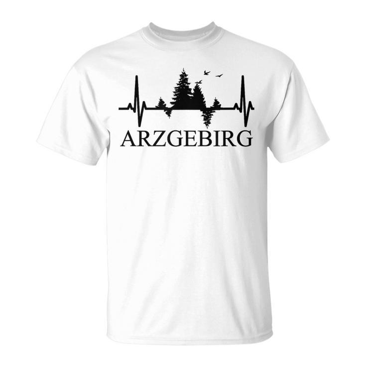 Erzgebirge Heartbeat Forest Motif Arzgebirg Für Erzgebirger T-Shirt