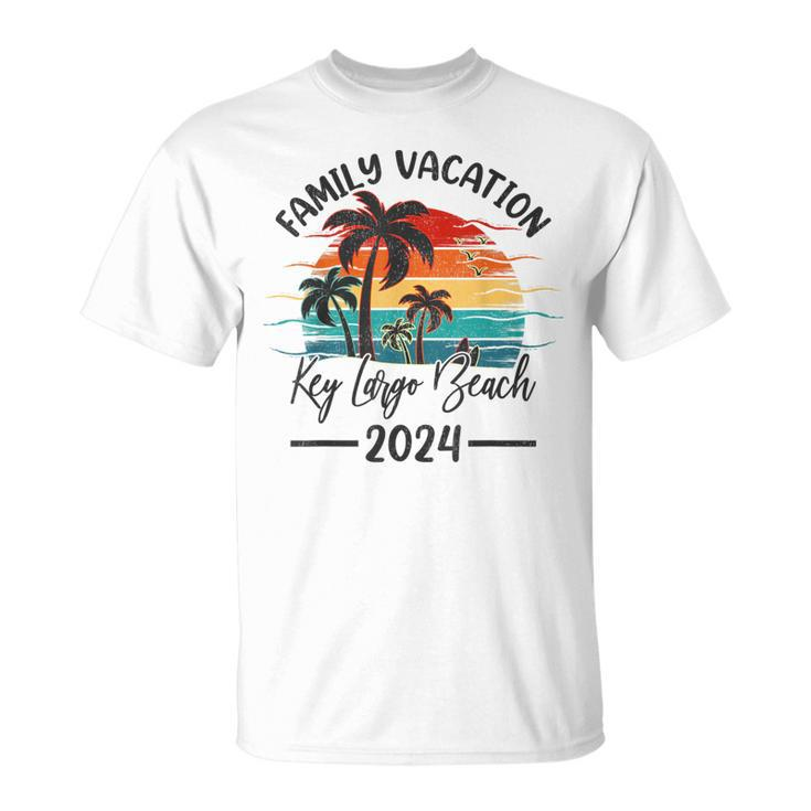 Family Vacation 2024 Vintage Florida Key Largo Beach T-Shirt