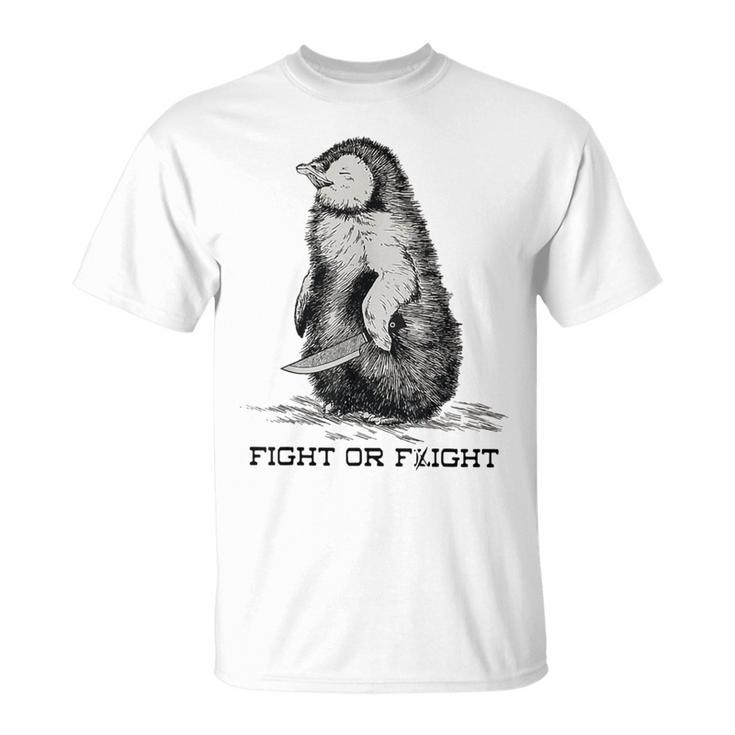 Fight Or Flight Penguin Pun Meme T-Shirt