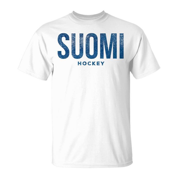 Finland Suomi Hockey Distressed Vintage Retro T T-Shirt