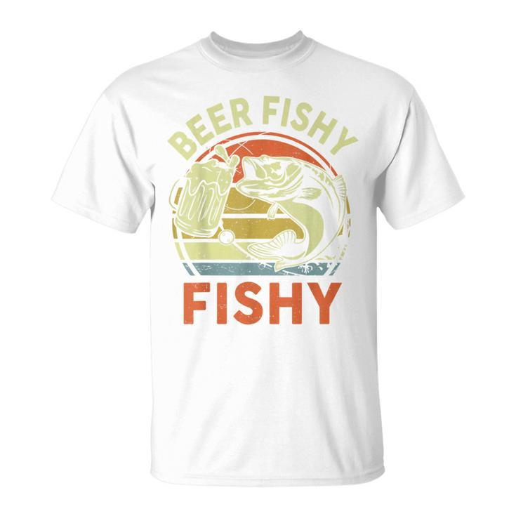Fishing Beer Fishy Bass Fish Fisherman Dad Hooker T-Shirt