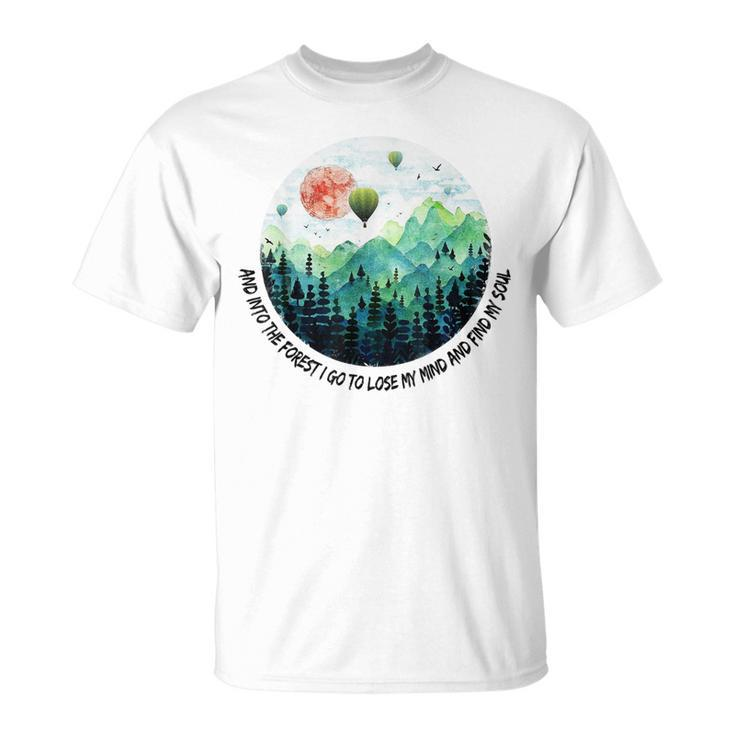 Into The Forest I Go To Lose My Mind Hot Air Balloon Aviator T-Shirt