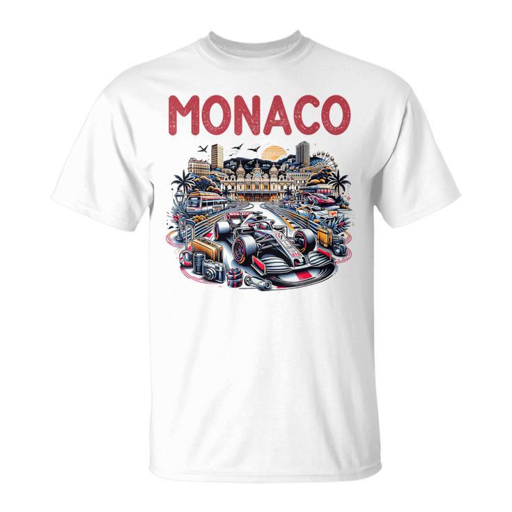 Formula Monaco City Monte Carlo Circuit Racetrack Travel T-Shirt