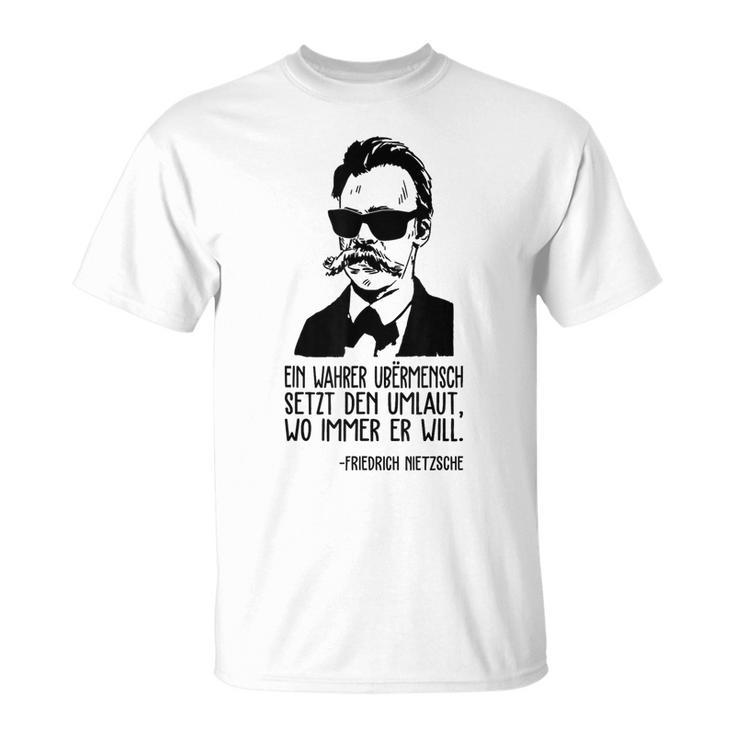 Friedrich Nietzsche Philosophie Deutscher Philosopher Gray T-Shirt