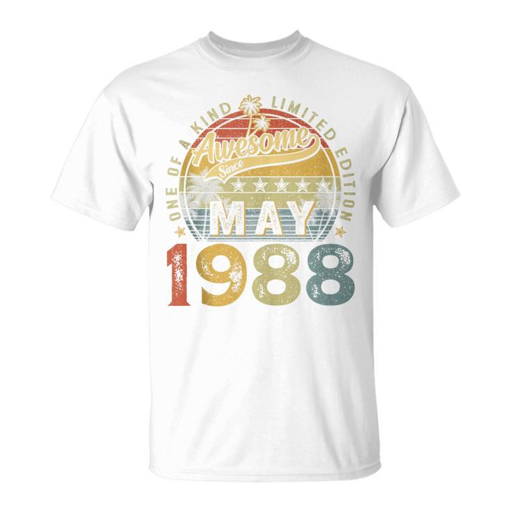 36 Years Old May 1988 Vintage 36Th Birthday Men T-Shirt