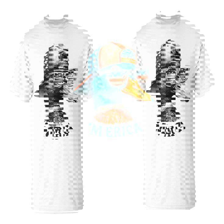 4Th Of July Duck American Flag Patriotic Duck Hunting T-Shirt