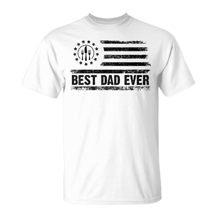 American Flag For Cooking Dad Daddy Father's Day T-Shirt