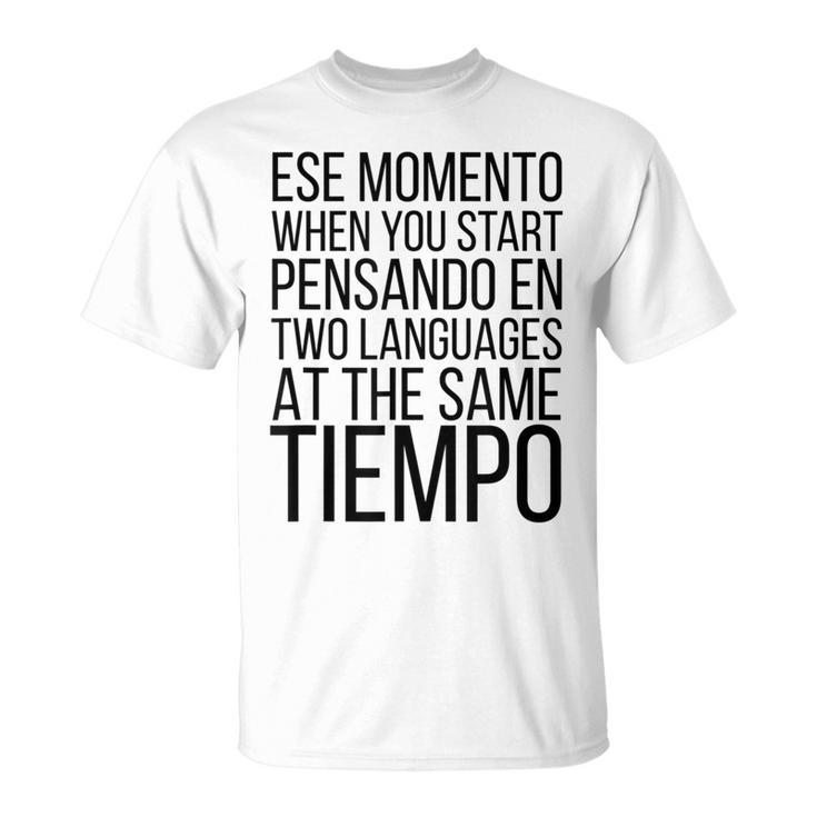 Bilingual English Español Spanish Ingles Spanglish Gray T-Shirt